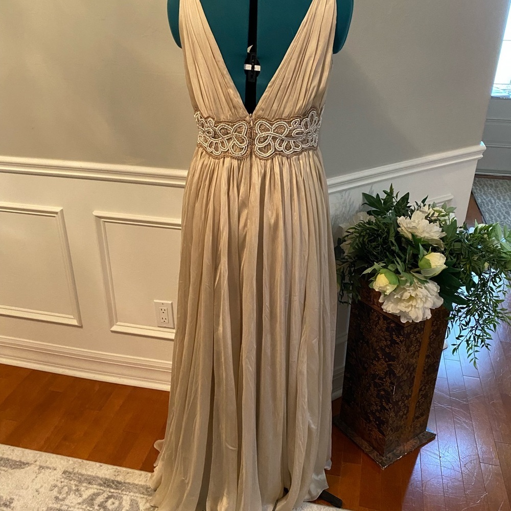 EUC Vintage Melissa Eng Floor Length Champagne Formal Gown - Picture 4 of 6